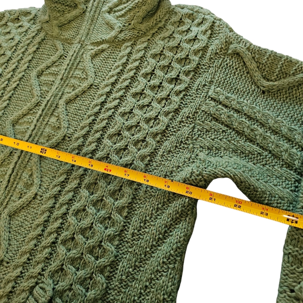 Aran Crafts Ireland 100% Merino Wool Full Zip Cardigan L - Picture 4 of 7